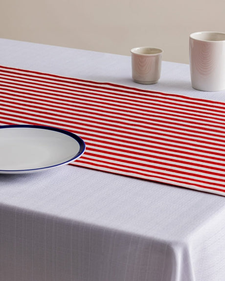 Rosane White Red Patterned Runner Rug - Hallway, Kitchen, Entryway - TryAladdin