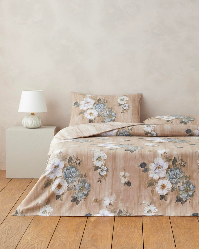 Professional Grade Digital Print Easy Iron Single Bedding Set - Brown