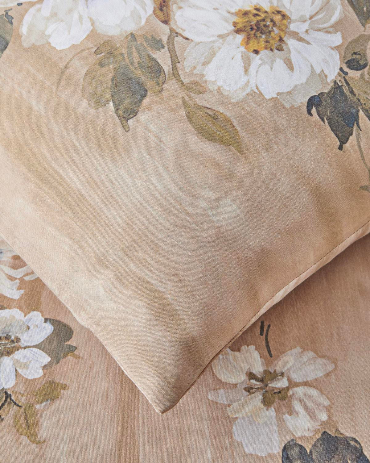 Professional Grade Digital Print Easy Iron Single Bedding Set   Brown