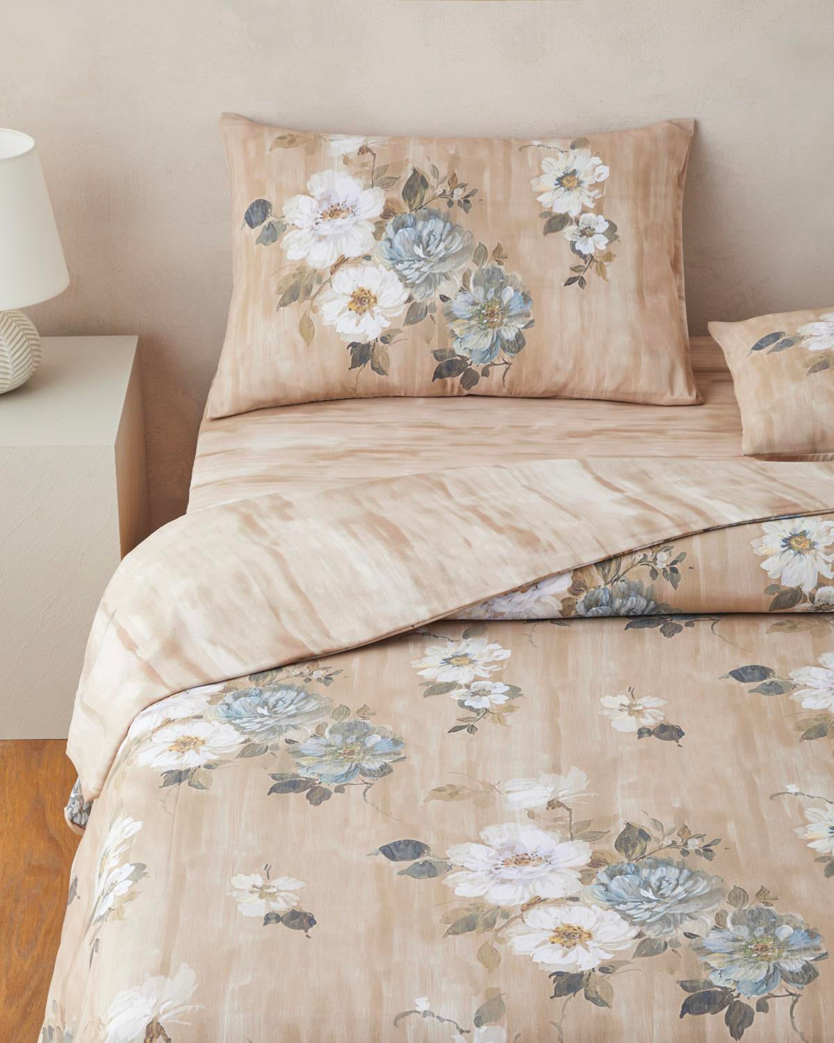 Professional Grade Digital Print Easy Iron Single Bedding Set   Brown