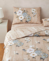 Professional Grade Digital Print Easy Iron Single Bedding Set   Brown