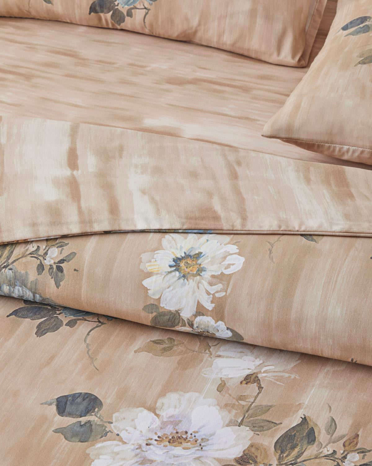 Professional Grade Digital Print Easy Iron Single Bedding Set   Brown