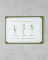 Professional Grade Rosemary Pattern Glass Cutting Board   25x35cm Green White
