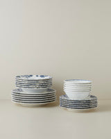 Premium Porcelain Dinnerware Set   24 Piece   6 Person   Navy Blue