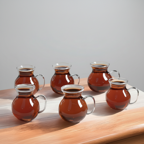 Verres à thé turcs professionnels Rossel Premium - Ensemble de 6 pièces