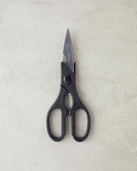Professional-Grade Black Metal Kitchen Shears