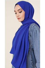 Royal Blue Cotton Crinkle Jazz Shawl - TryAladdin