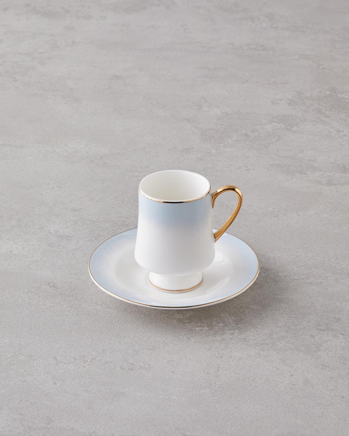 Professional Grade New Bone China Coffee Cup Set Blue 4 Piece