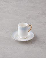 Professional Grade New Bone China Coffee Cup Set Blue 4 Piece