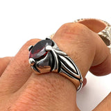 Ruby Silver Men's Ring