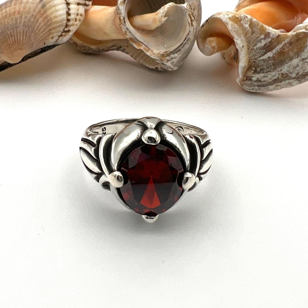 Ruby Silver Men's Ring