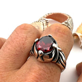 Ruby Silver Men's Ring