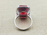 Ruby Stone Ladies Silver Ring