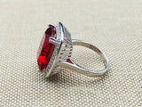 Ruby Stone Ladies Silver Ring