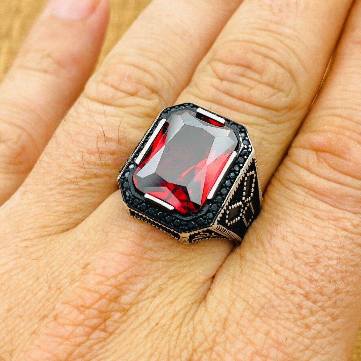 Ruby Stone Silver Ring