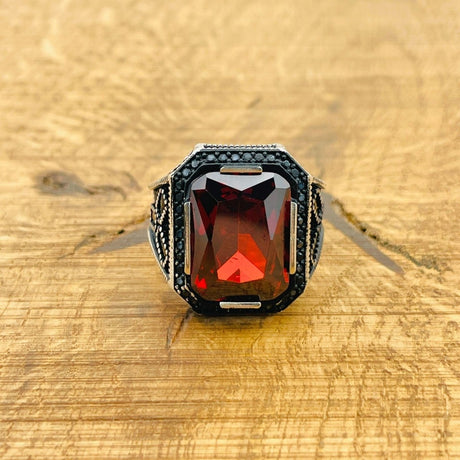 Ruby Stone Silver Ring