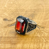 Ruby Stone Silver Ring