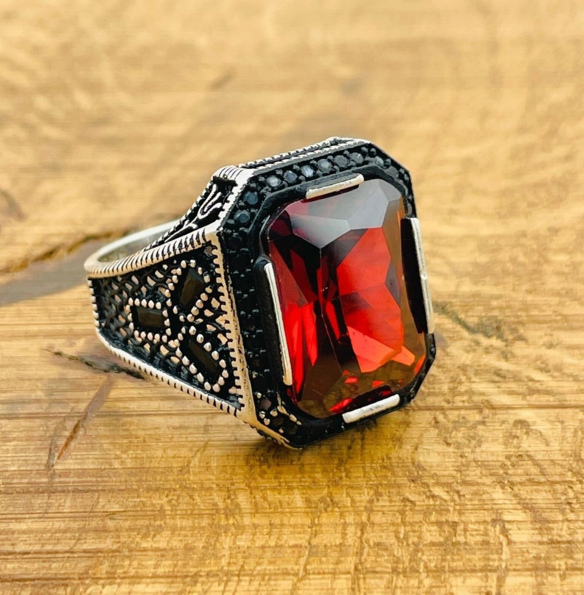 Ruby Stone Silver Ring