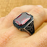 Ruby Stone Silver Ring