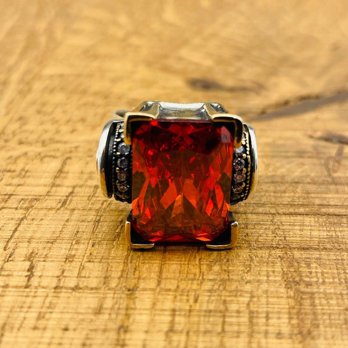 Ruby Women's Silver Ring