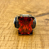 Ruby Women's Silver Ring