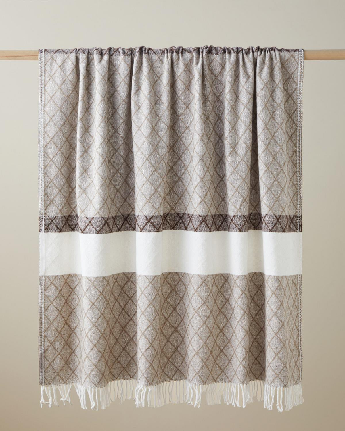 Elegant-Rumi-Pattern-Textile-Throw-Blanket-Coffee-Beige