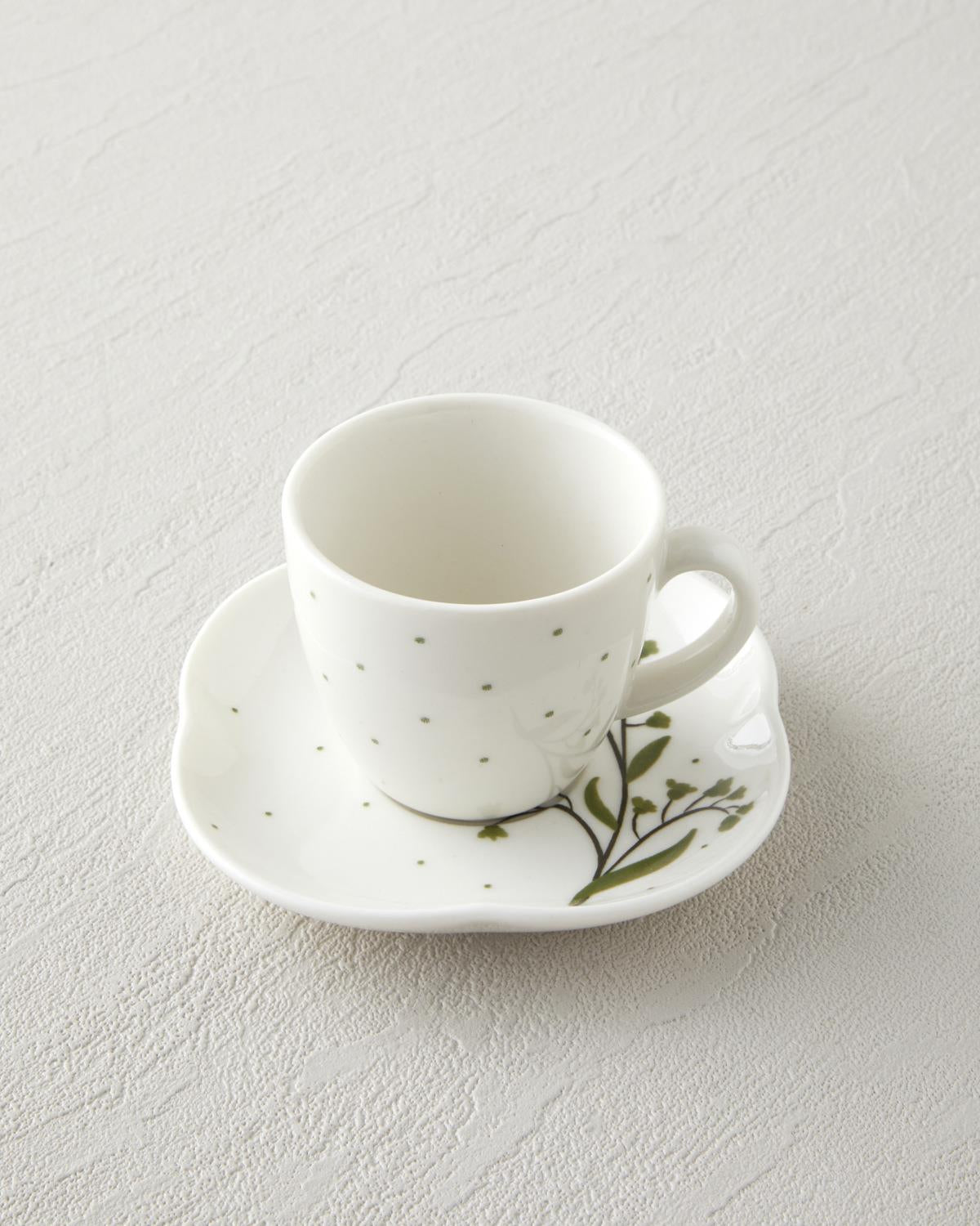 Premium Bone Porcelain Coffee Cup Set   Sage Green   4 Piece