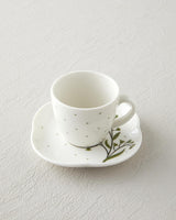 Premium Bone Porcelain Coffee Cup Set   Sage Green   4 Piece