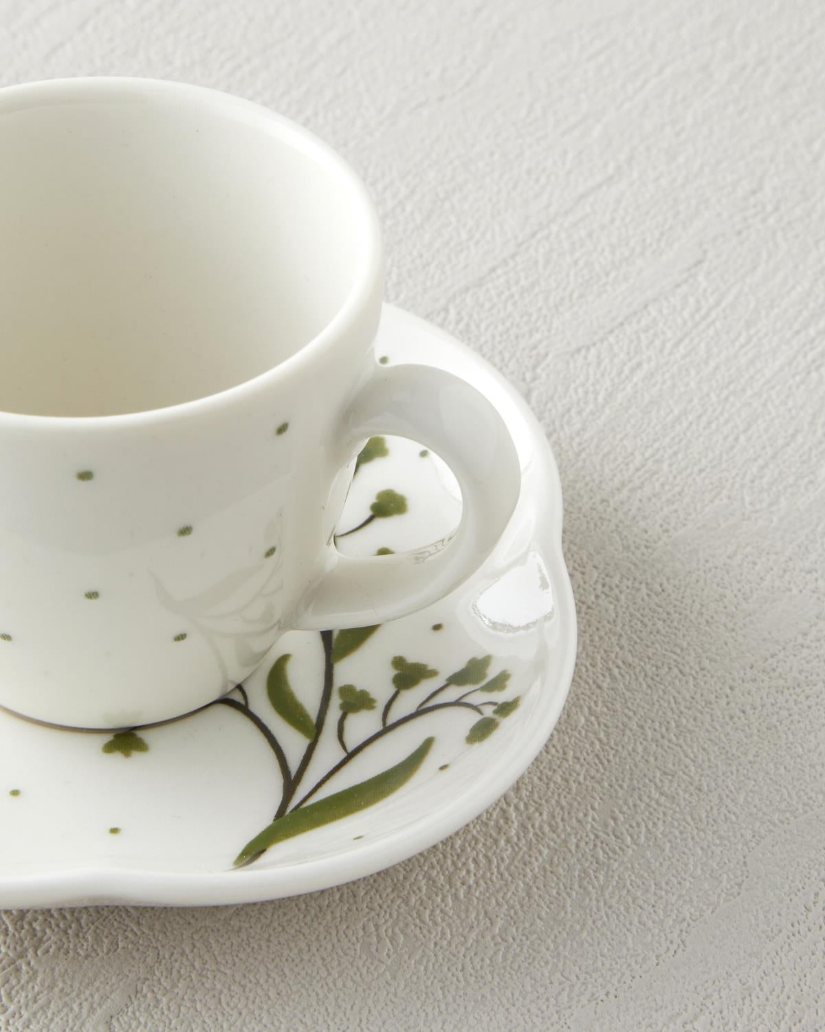 Premium Bone Porcelain Coffee Cup Set   Sage Green   4 Piece