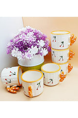 Salizera Professional Handmade Ceramic Cherry Design Multipurpose Cup Set - 1.5 kg - TryAladdin