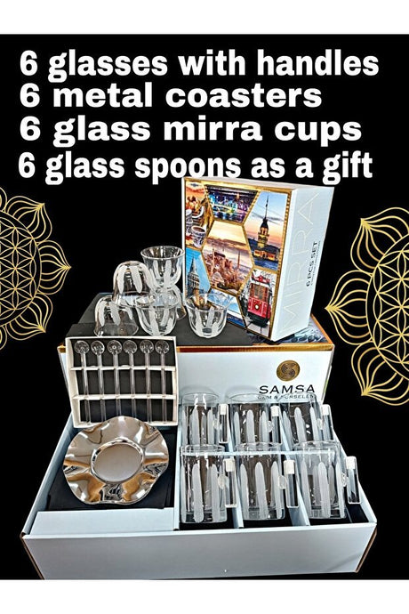 Samsa Premium Turkish Mirra Coffee & Tea Serveware Set - 18 Piece - TryAladdin