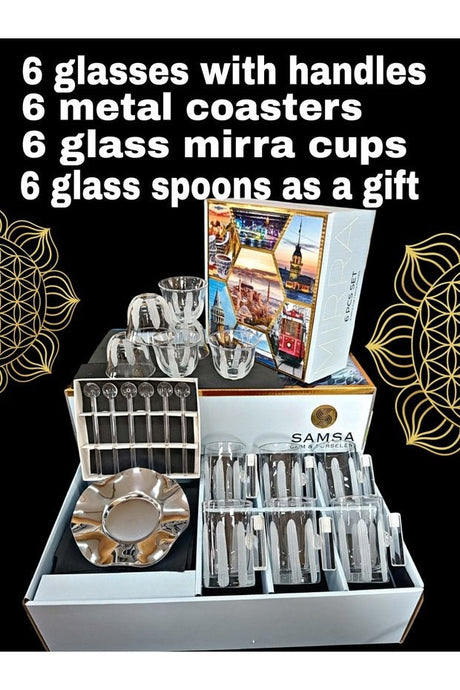 Samsa Premium Turkish Mirra Coffee & Tea Serveware Set - 18 Piece - TryAladdin