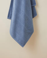 Professional Striped Cotton Bath Towel   Navy Blue