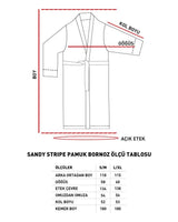 Premium Turkish Cotton Striped Bathrobe   White
