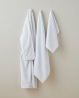 Premium Turkish Cotton Striped Bathrobe   White