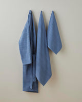 Professional Grade Cotton Sandy Stripe Bathrobe Navy Blue