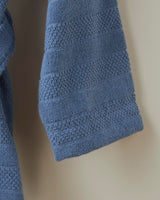 Professional Grade Cotton Sandy Stripe Bathrobe Navy Blue