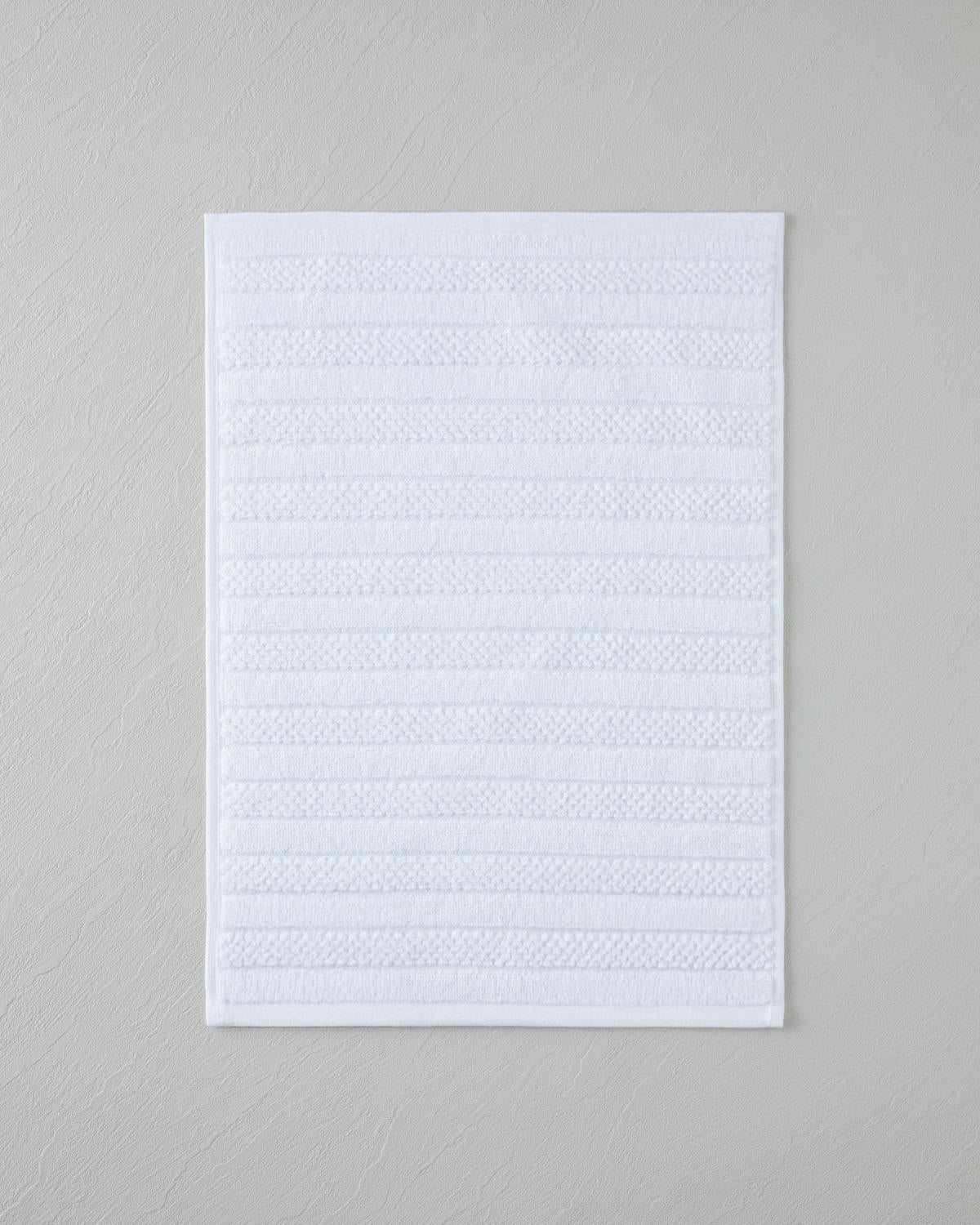Professional Grade Striped Cotton Hand Towel White