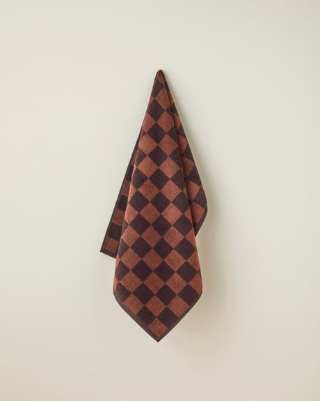 Premium-Savanna-Check-Cotton-Face-Towel-Coffee-Brown