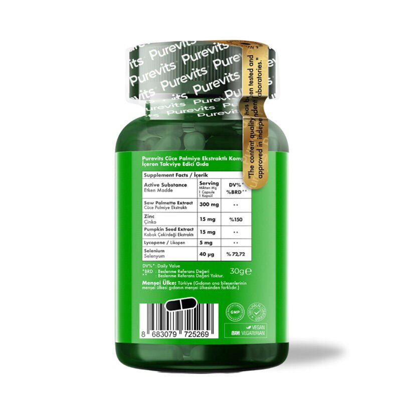 Saw Palmetto Complex - Zinc & Pumpkin Seed Support Vegan Capsules - TryAladdin