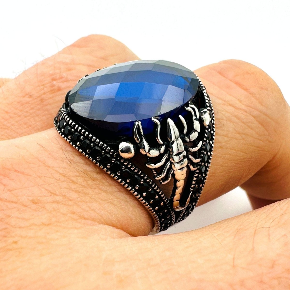 Scorpion Detailed Silver Men's Ring