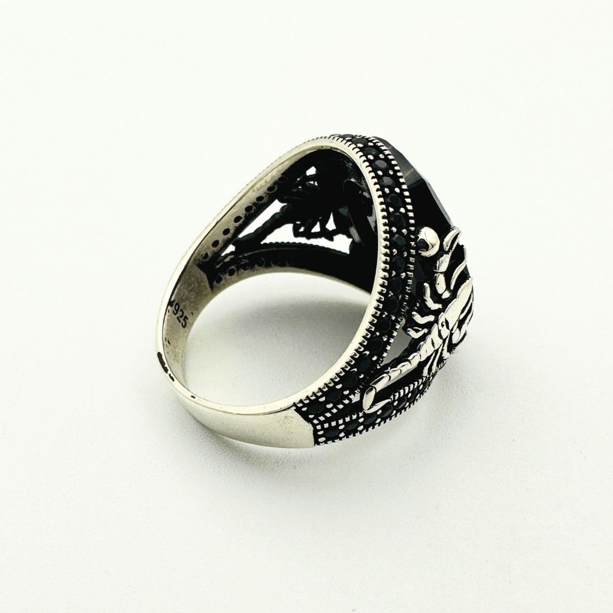 Scorpion Detailed Silver Men's Ring