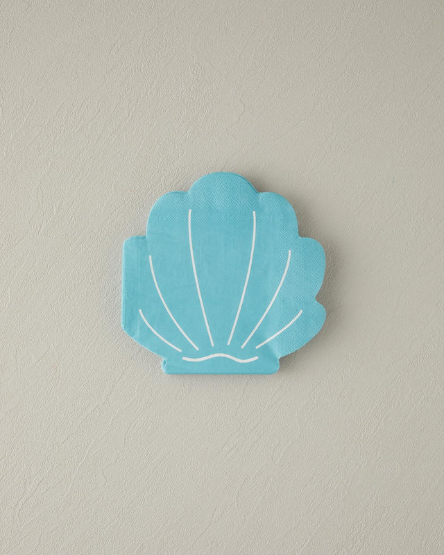 Professional Seashell Pattern Blue Paper Napkins