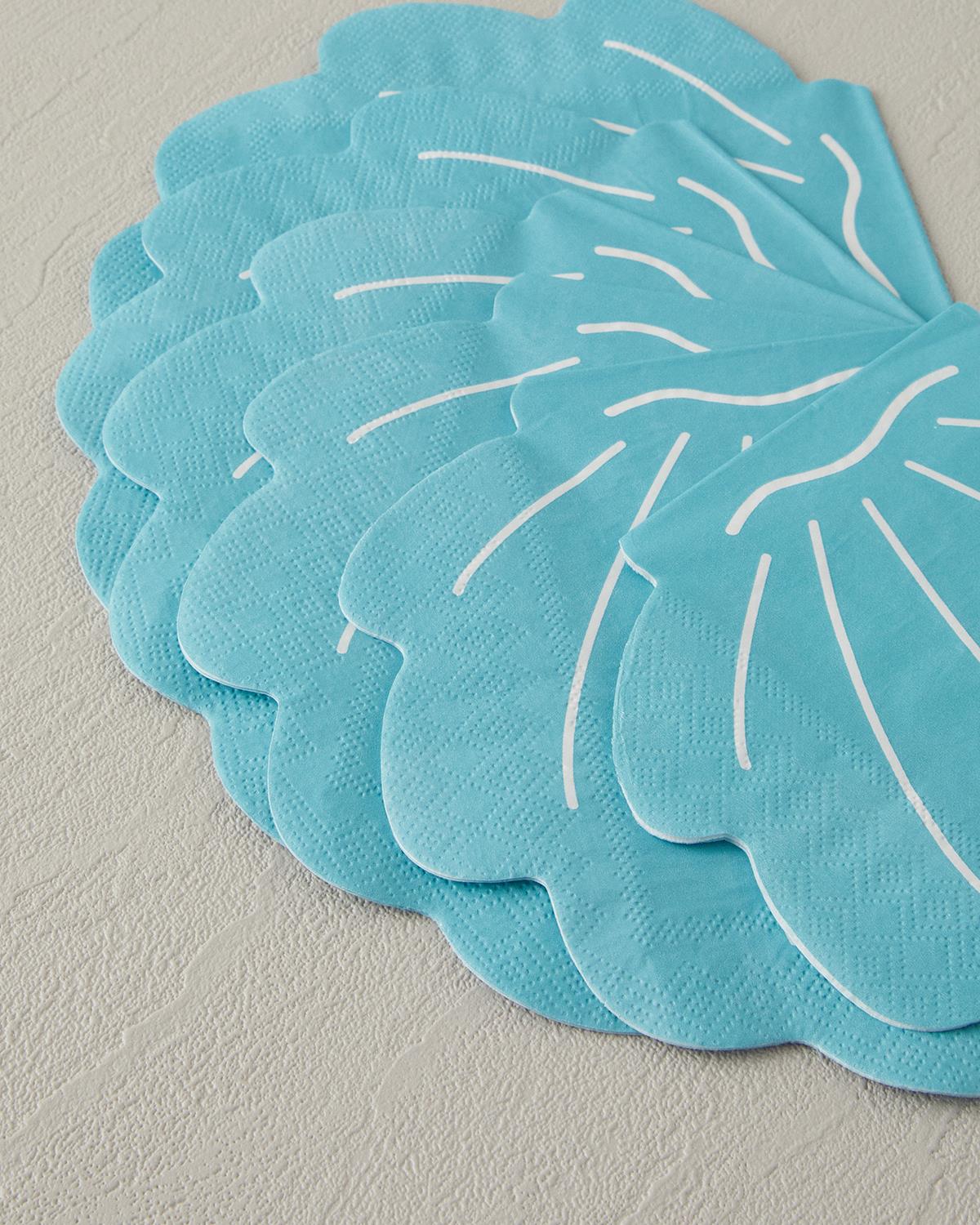 Professional Seashell Pattern Blue Paper Napkins