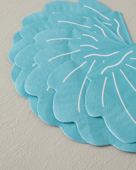 Professional Seashell Pattern Blue Paper Napkins