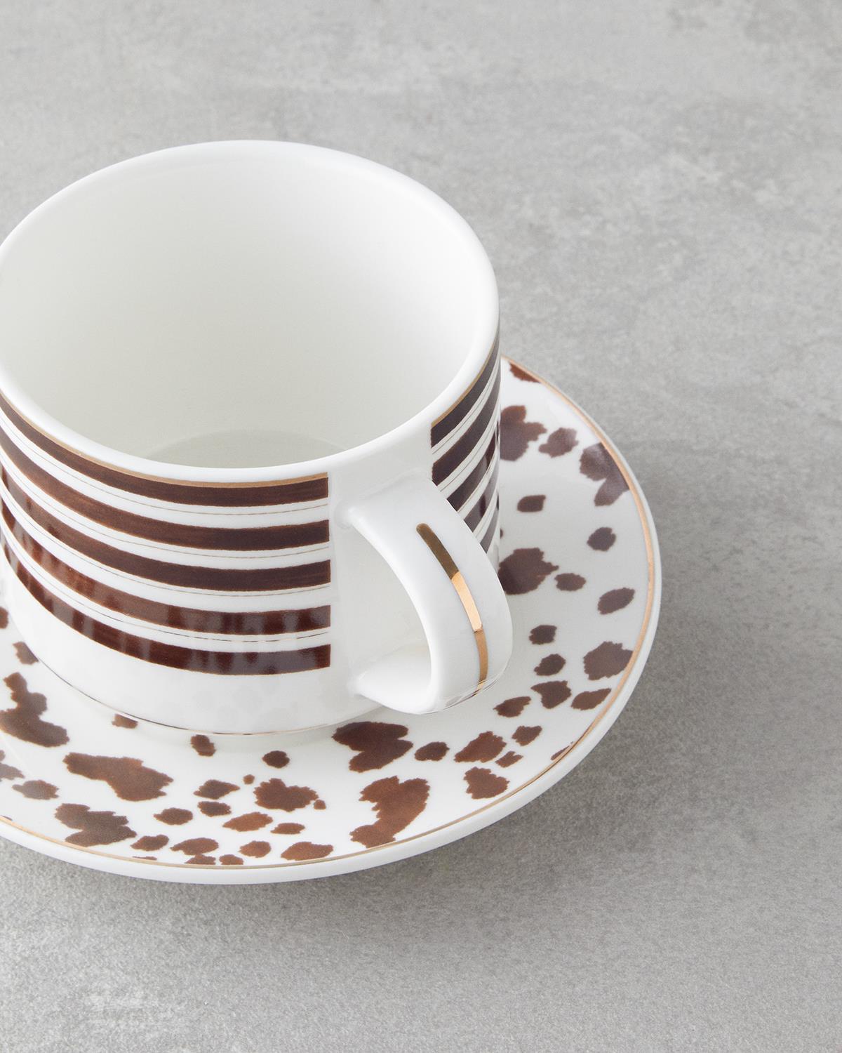 Professional Grade New Bone China 2 Person Tea Set   Elegant Brown Finish
