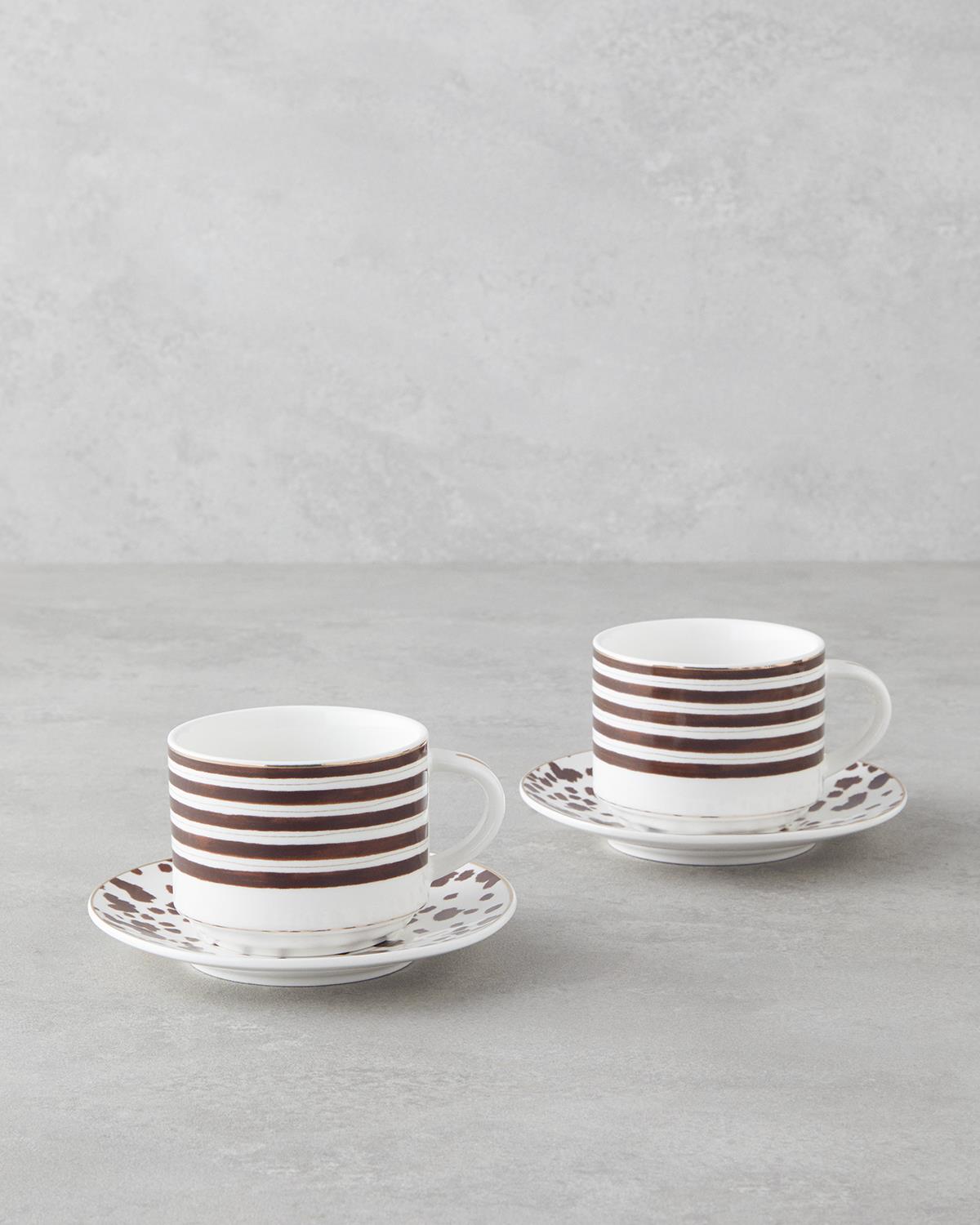 Professional Grade New Bone China 2 Person Tea Set   Elegant Brown Finish