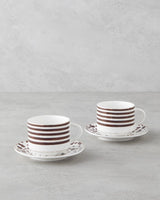 Professional Grade New Bone China 2 Person Tea Set   Elegant Brown Finish