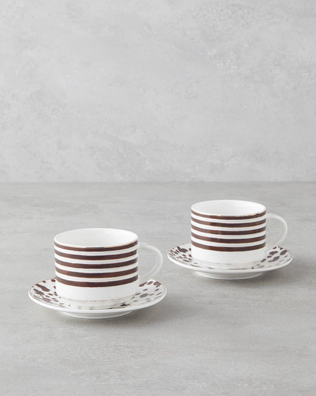 Professional Grade New Bone China 2 Person Tea Set   Elegant Brown Finish
