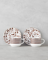 Professional Grade New Bone China 2 Person Tea Set   Elegant Brown Finish